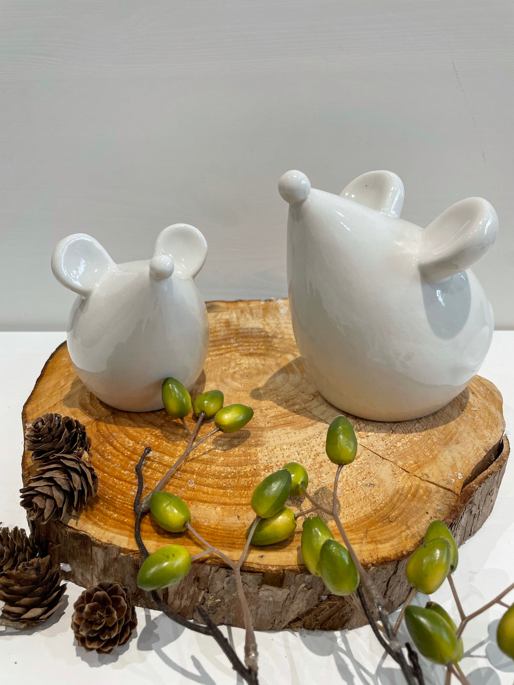 White Mice Ornaments NEW STYLE - Two Sizes see