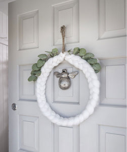 Ivory Wool Chaplet Wreath