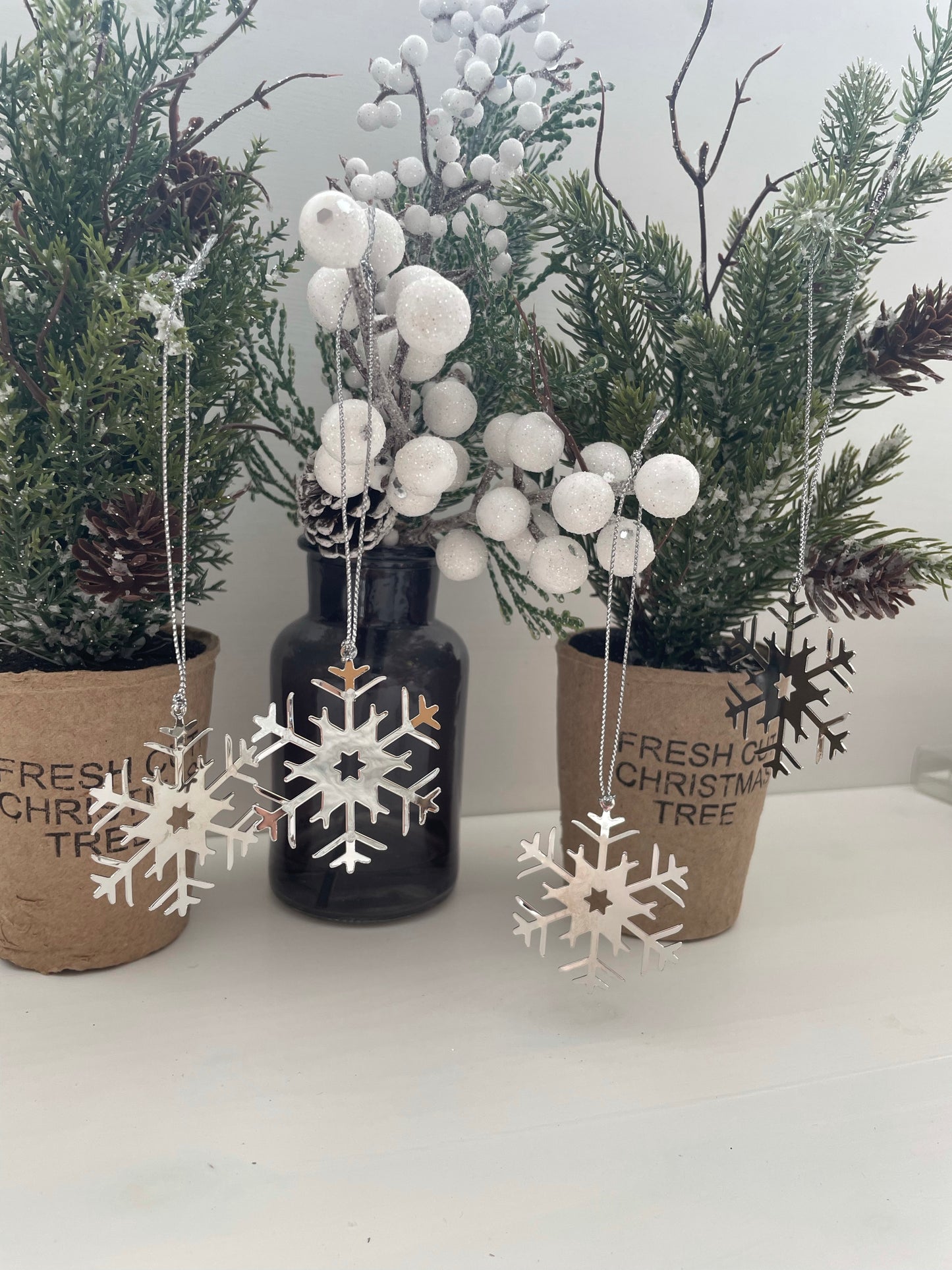 Set Of Four Snowflake Decorations - Three Options Available