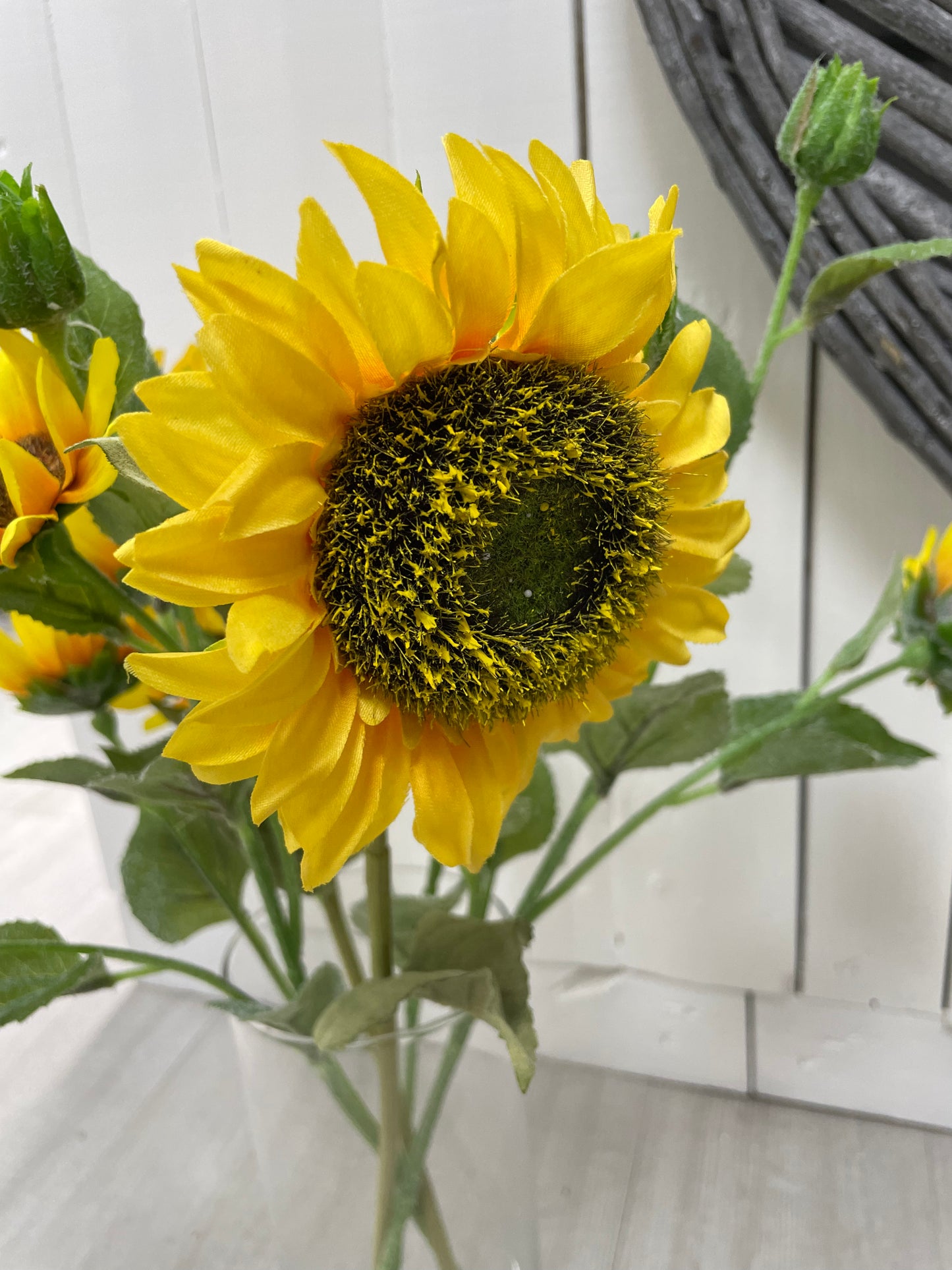 Sunflower Arrangement In Large Glass Cylinder Vase